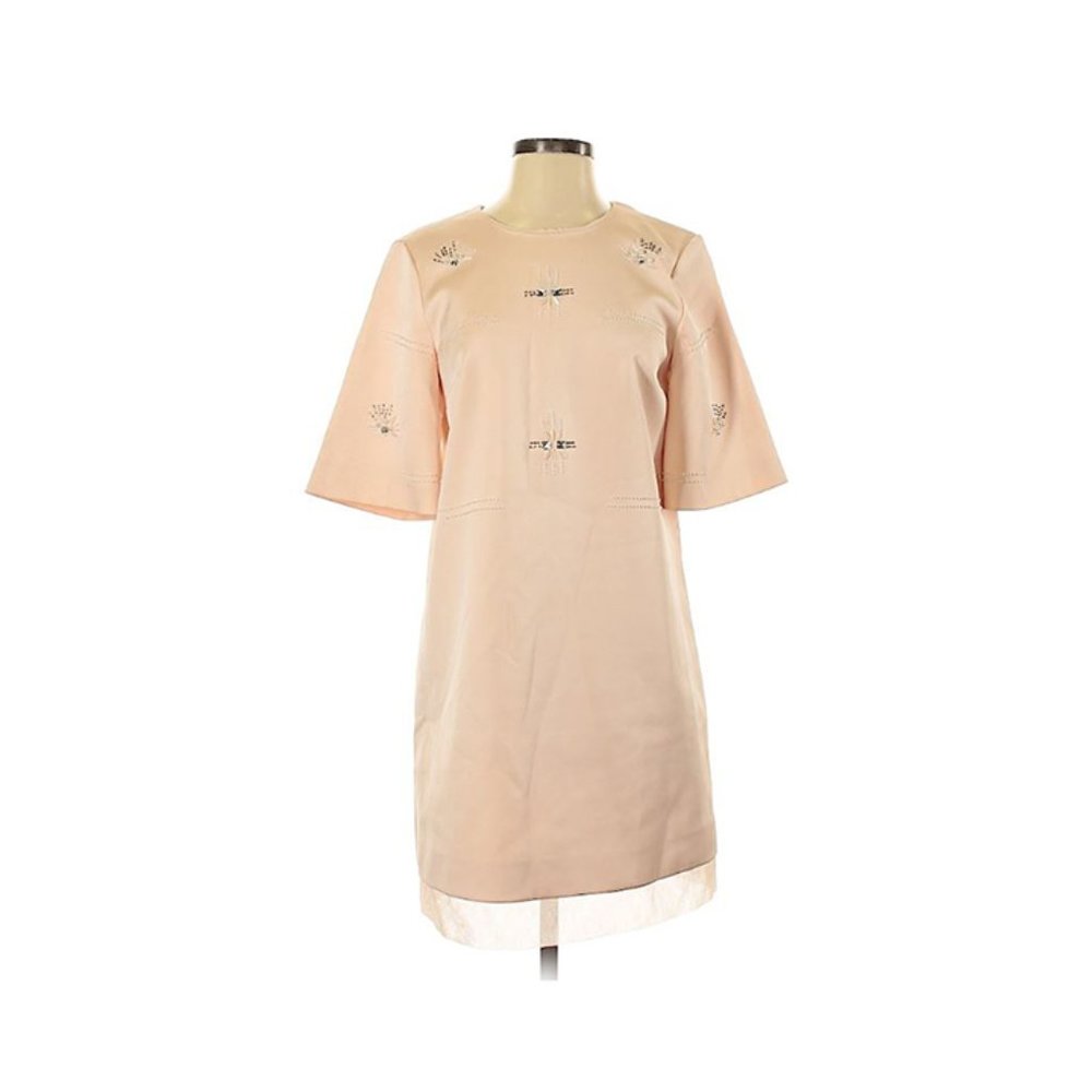 Keepsake pink embroidered mini dress